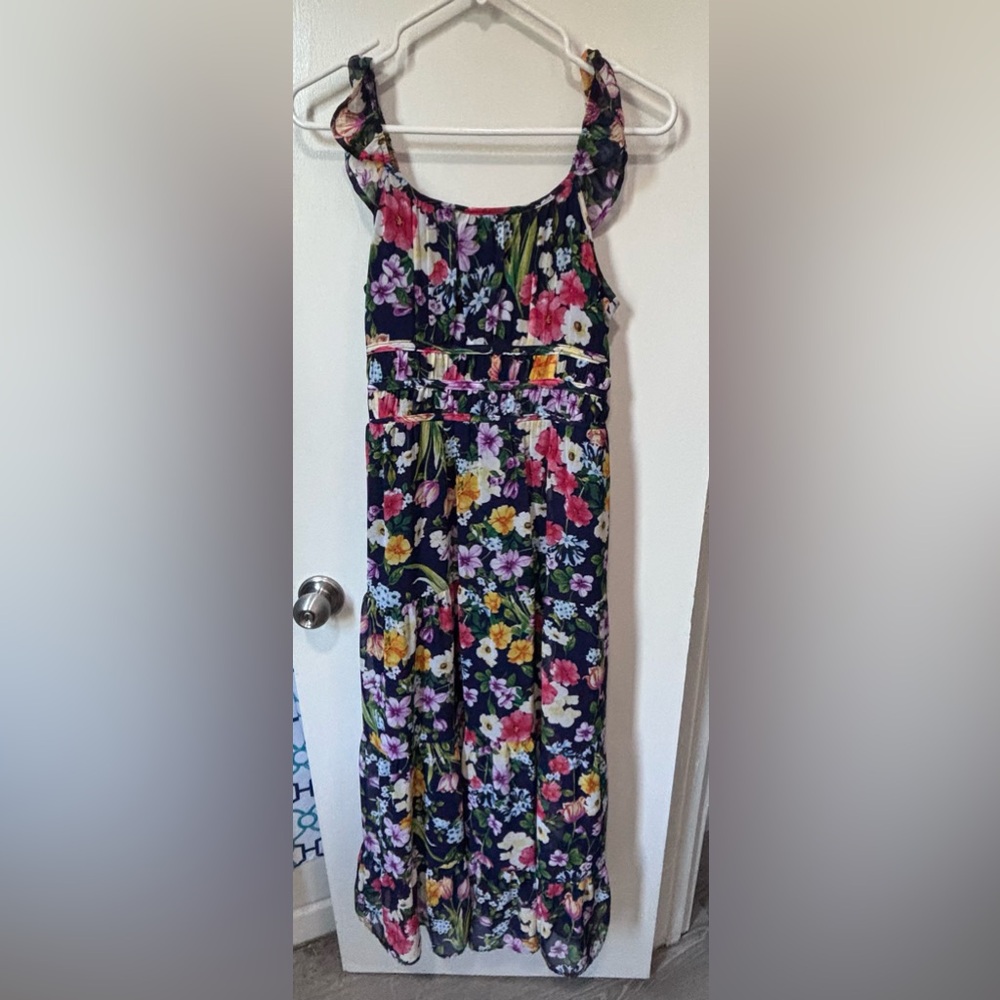 Speechless Girls' Flutter Sleeve Chiffon Maxi Dress